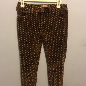 Free People Soft Brown Polka Dot Jeans